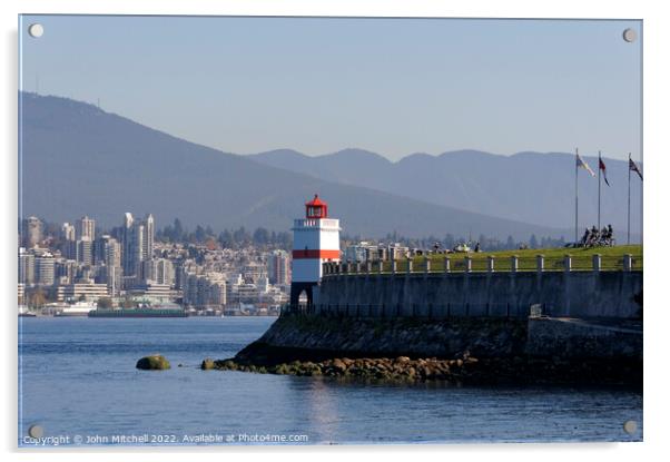 Brockton Point Lighthouse Vancouver Acrylic by John Mitchell