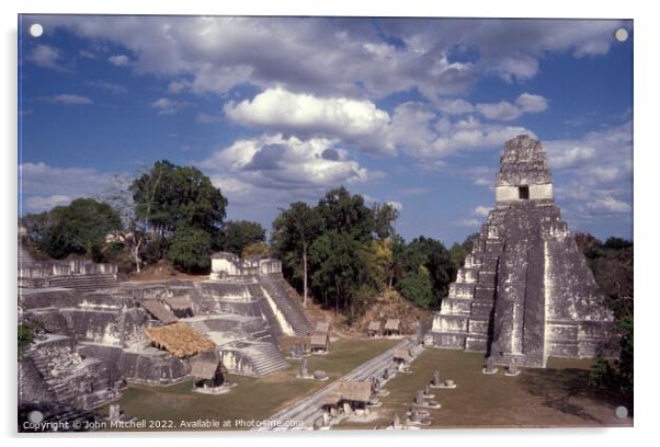 Mayan Ruins of Tikal Guatemala Acrylic by John Mitchell