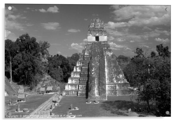 Temple of Grand Jaguar Tikal Guatemala Acrylic by John Mitchell