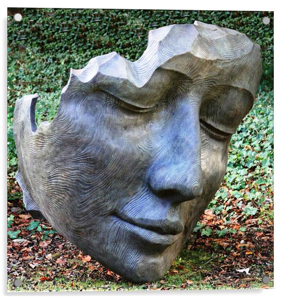 Face sculpture Acrylic by Ruth Hallam