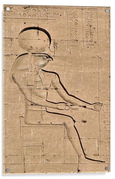 Horus god hieroglyph 2 Acrylic by Ruth Hallam