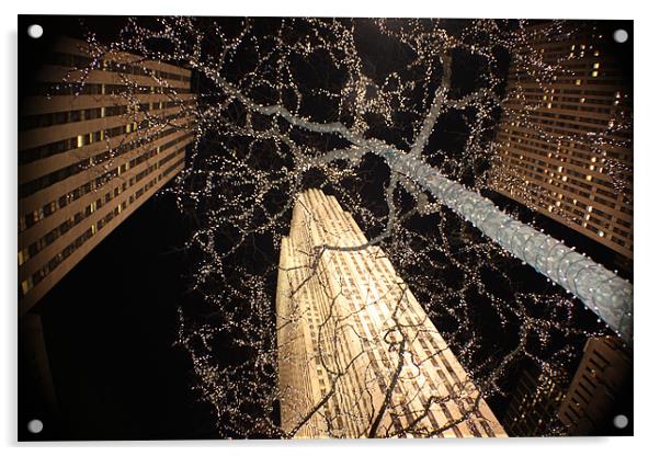 New York Rockefeller Centre Acrylic by Paul Hutchings 