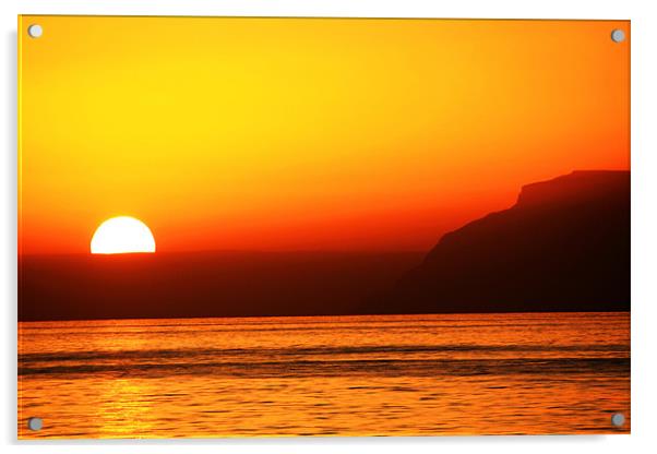 Omani sunset Acrylic by Paul Hutchings 