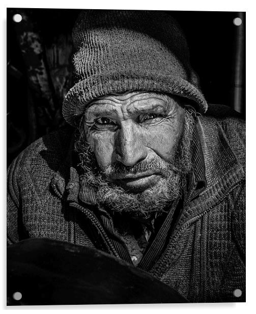 Afghan Metal worker Acrylic by Paul Hutchings 