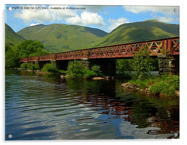 loch awe rail bridge argyll and bute Acrylic by dale rys (LP)