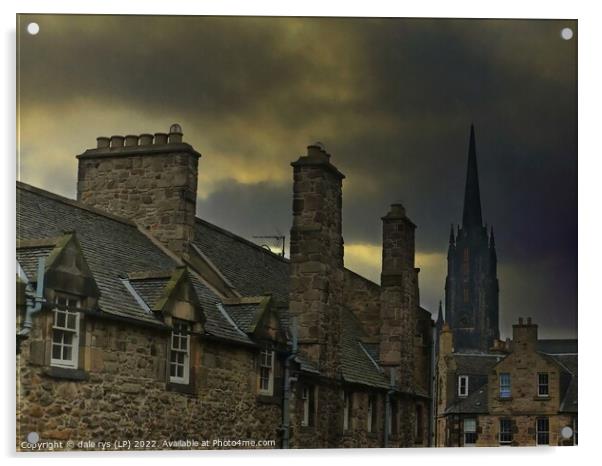 edinburgh old town  Acrylic by dale rys (LP)