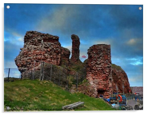 dunbar castle Acrylic by dale rys (LP)