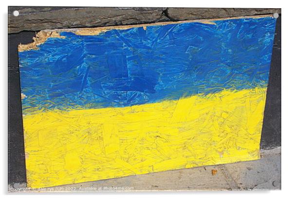 Ukraine flag  Acrylic by dale rys (LP)