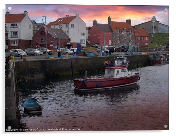 dunbar castle - dunbar harbor  Acrylic by dale rys (LP)