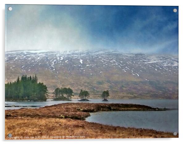 loch ossian winter storm Acrylic by dale rys (LP)