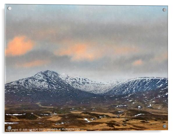 corrour scotland in winter Acrylic by dale rys (LP)