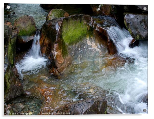 WET ROCKS.. WILD HIGHLANDS / 5 SISTERS -kintail-sc Acrylic by dale rys (LP)