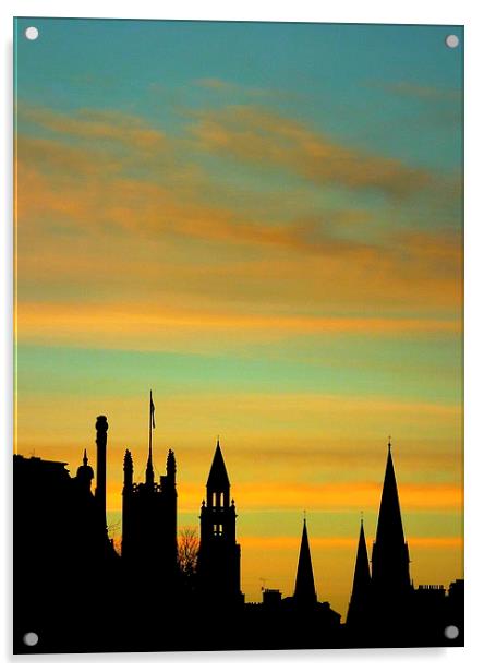 edinburgh-cityscape Acrylic by dale rys (LP)