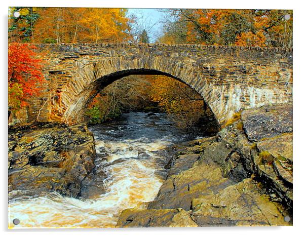  falls of dochart   Acrylic by dale rys (LP)