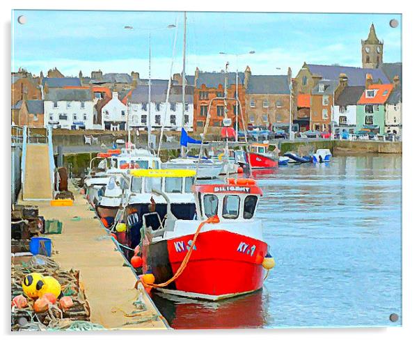  anstruther harbor Acrylic by dale rys (LP)