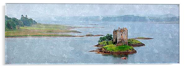 Moody and Majestic Castle Stalker argyll and bute Acrylic by dale rys (LP)