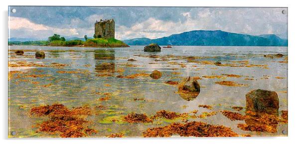  castle stalker - scotland argyll and bute  Acrylic by dale rys (LP)