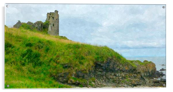  dunure castle-scotland  Acrylic by dale rys (LP)