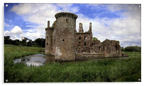 caerlaverock castle Acrylic by dale rys (LP)