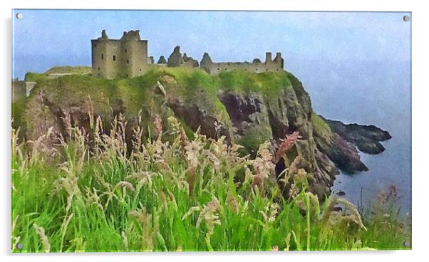 dunnottar castle Acrylic by dale rys (LP)