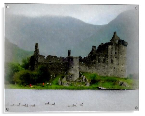 Majestic Ruins of Kilchurn Castle argyll and bute Acrylic by dale rys (LP)