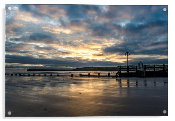 Aberdeen Beach at Sunrise Acrylic by Michael Moverley