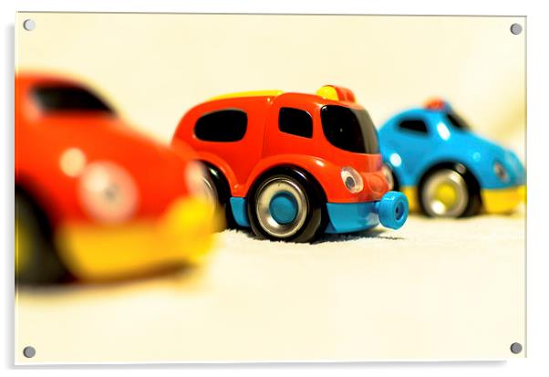 Colourful Toy Cars Acrylic by Michael Moverley
