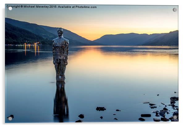  Mirror Man at St Fillans Acrylic by Michael Moverley