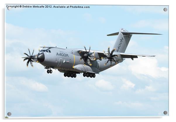 Airbus A400M Acrylic by Debbie Metcalfe