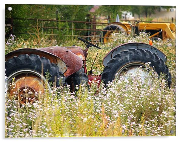 Tractor in field Acrylic by Patti Barrett