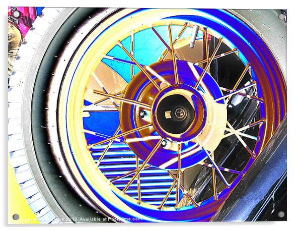 Model A spare tire in abstract Acrylic by Patti Barrett
