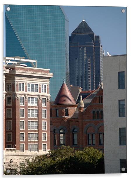 Multi generational Buildings in Dallas Texas Acrylic by Patti Barrett