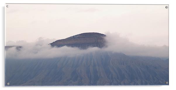 Mt. Garfield in clouds... Acrylic by Patti Barrett