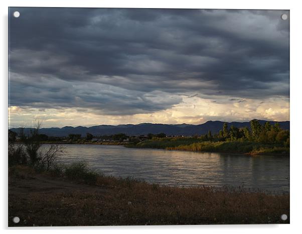 Colorado River Sunset Acrylic by Patti Barrett