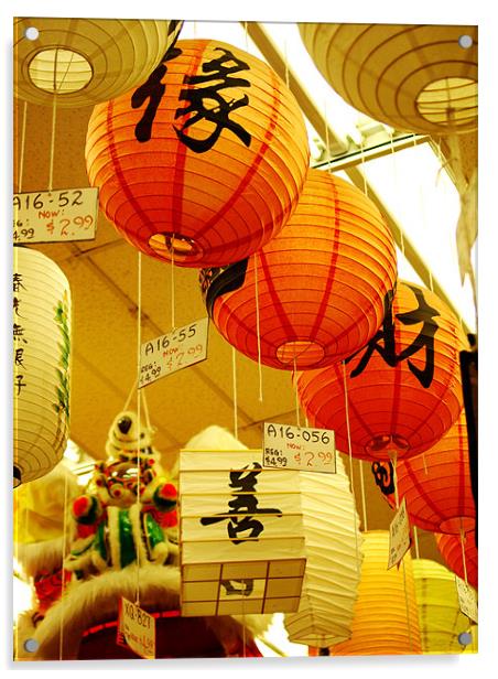 Oriental Lanterns for sale Acrylic by Patti Barrett