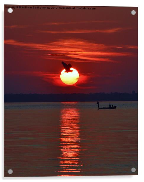 Sunset Fishing Acrylic by Beach Bum Pics