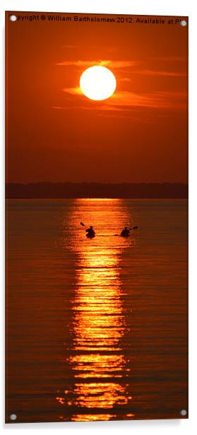 Sunset Kayakers Acrylic by Beach Bum Pics