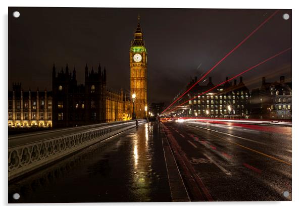 Trails at Westminster Bridge Acrylic by Jed Pearson