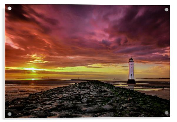 Sunset at Perch Rock Acrylic by Jed Pearson