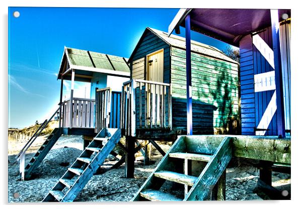 Wells beach Huts Acrylic by Kate Knight