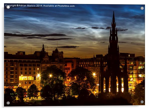  Noctilucent Clouds over Edinburgh Acrylic by Adrian Maricic