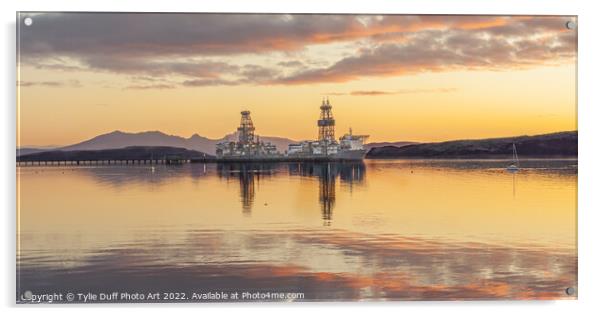 Sunset At Fairlie On The Clyde Acrylic by Tylie Duff Photo Art