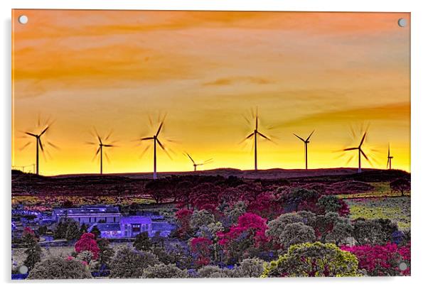 Wind Turbines at Sunset Acrylic by Tylie Duff Photo Art