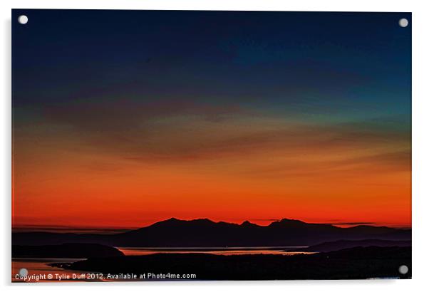 Arran,Bute and Cumbrae at Sunset Acrylic by Tylie Duff Photo Art