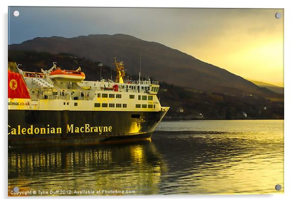 Cal Mac Western Isles Ferry Acrylic by Tylie Duff Photo Art