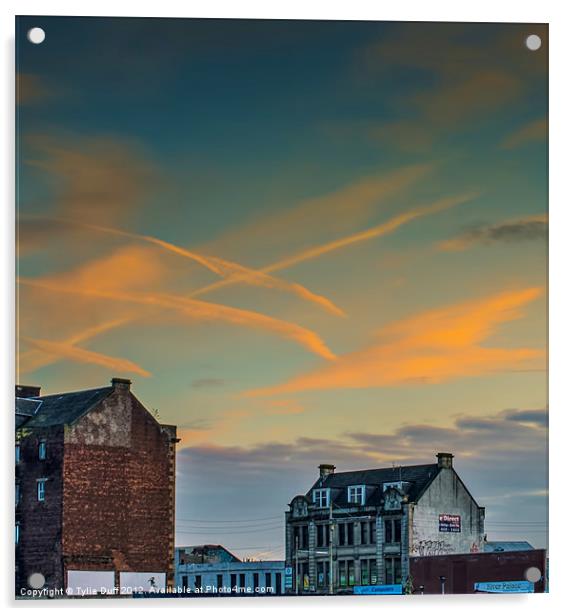 A Glasgow Sunset Acrylic by Tylie Duff Photo Art