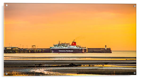 Arran Ferry at Ardrossan Harbour Acrylic by Tylie Duff Photo Art