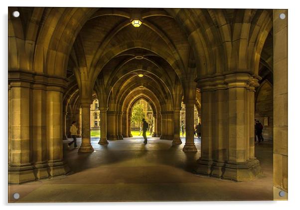 The Cloisters at Glasgow University Acrylic by Tylie Duff Photo Art
