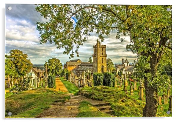 Church of  Holy Rude Graveyard Acrylic by Tylie Duff Photo Art