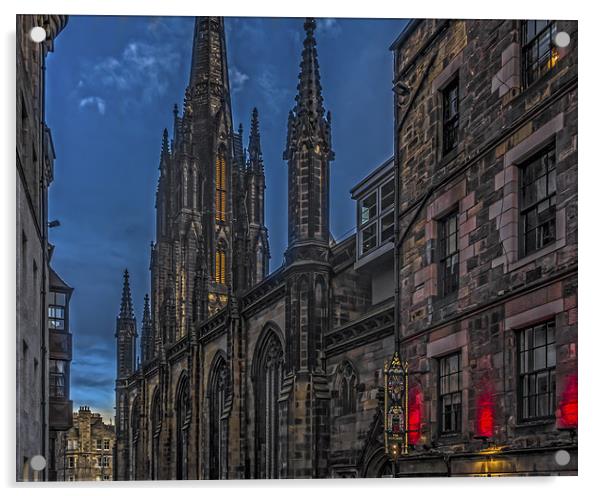 The Royal Mile Edinburgh Acrylic by Tylie Duff Photo Art